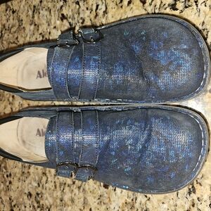 Alegria Blue Mules with Comfortable Design